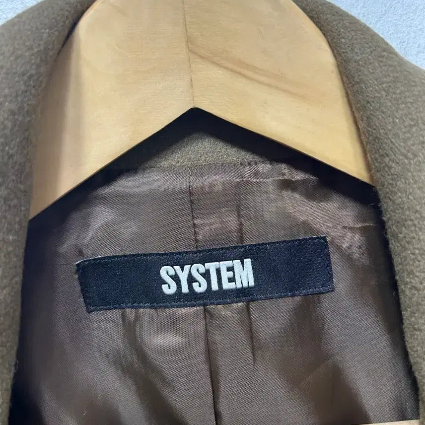 [BUNJANG] SYSTEM Double Breasted Coat Khaki (Size 100) / 시스템 SYSTEM 더블 브레스티드 코트 카키 100사이즈
