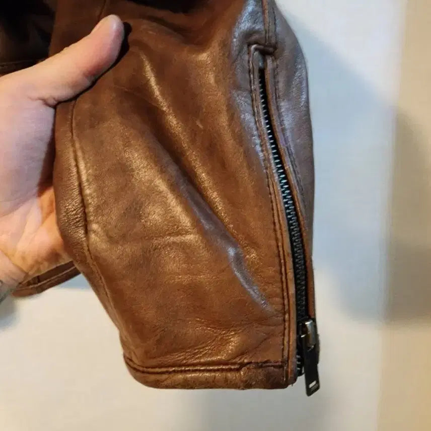 [BUNJANG] LUOMO Brown Lambskin Leather Jacket / LUOMO 브라운 양가죽 자켓 100