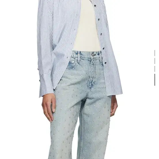 [BUNJANG] 26RAG&amp;BONE Blue Seersucker Relaxed Pants / 26랙앤본 블루시어스톤 릴렉스