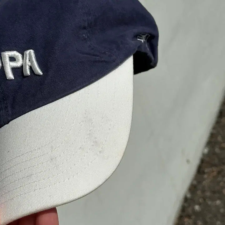 [BUNJANG] Kappa Logo Two-Tone Baseball Cap / [M-L] 카파 로고 네이비 화이트 투톤 볼캡 모자
