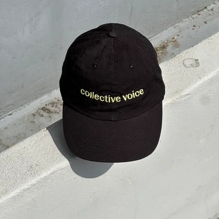 [BUNJANG] Collective Voice Vintage Black Ball Cap / [F] colletive voice 로고 빈티지 블랙 볼캡 모자