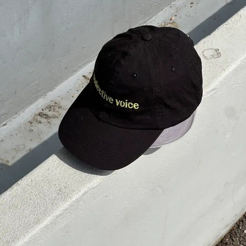 [BUNJANG] Collective Voice Vintage Black Ball Cap / [F] colletive voice 로고 빈티지 블랙 볼캡 모자