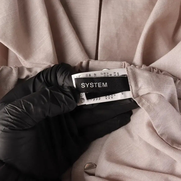 [BUNJANG] SYSTEM 22SS Linen Ruffle String Crop Blouse / 시스템 22SS 린넨 러플 스트링 크롭 블라우스