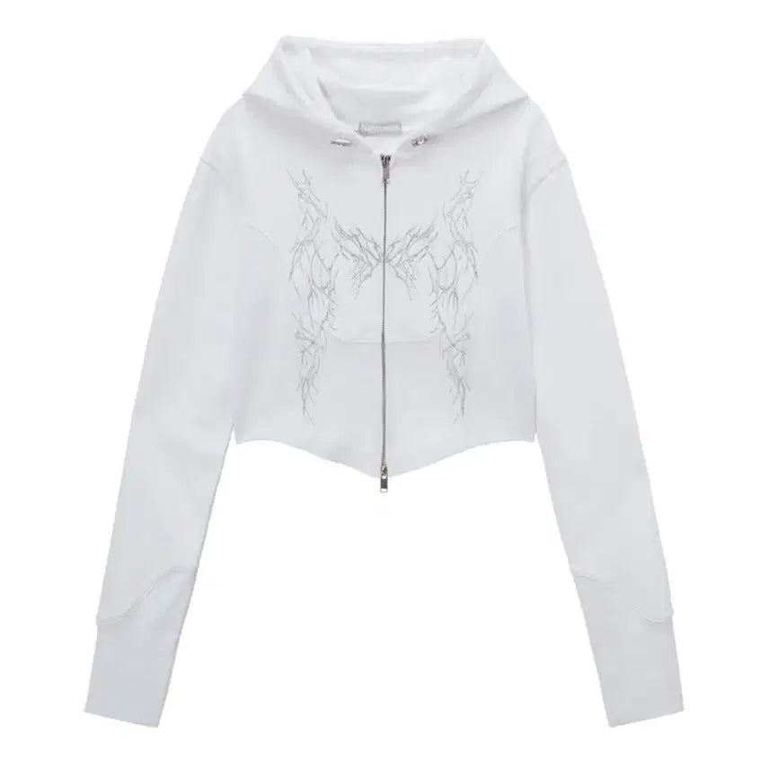 [BUNJANG] Hug Your Skin Slim Hoodie Zip-up White / 허그유어스킨 슬림 후디 집업 화이트