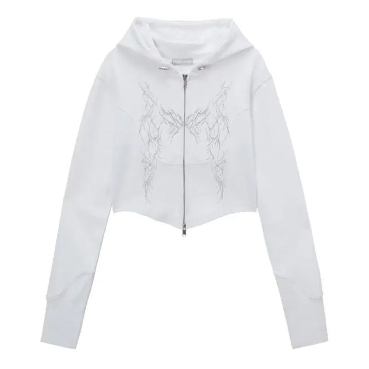[BUNJANG] Hug Your Skin Slim Hoodie Zip-up White / 허그유어스킨 슬림 후디 집업 화이트