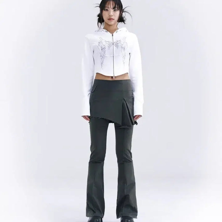 [BUNJANG] Hug Your Skin Slim Hoodie Zip-up White / 허그유어스킨 슬림 후디 집업 화이트