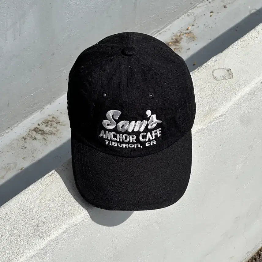 [BUNJANG] Sails Anchor Cafe Vintage Black Ball Cap / [F] Sails Anchor Cafe 로고 빈티지 블랙 볼캡 모자