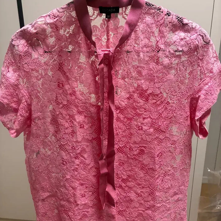 [BUNJANG] ESCADA Lace Blouse / ESCADA 에스카다 레이스 블라우스 36 핑크(정품)