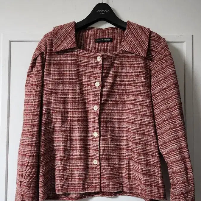 [BUNJANG] Salon de Bone Jong Checkered Short Shirt / 살롱드보네종 체크 숏 셔츠