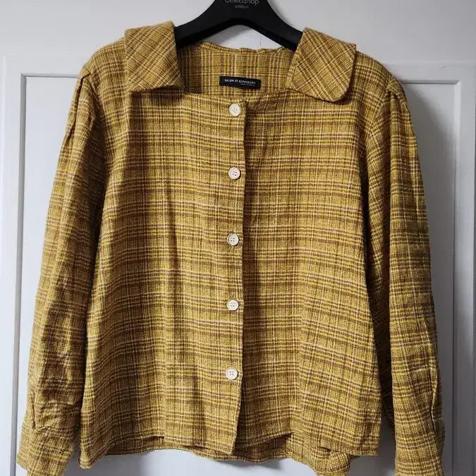 [BUNJANG] Salon de Bone Jong Checkered Short Shirt / 살롱드보네종 체크 숏 셔츠