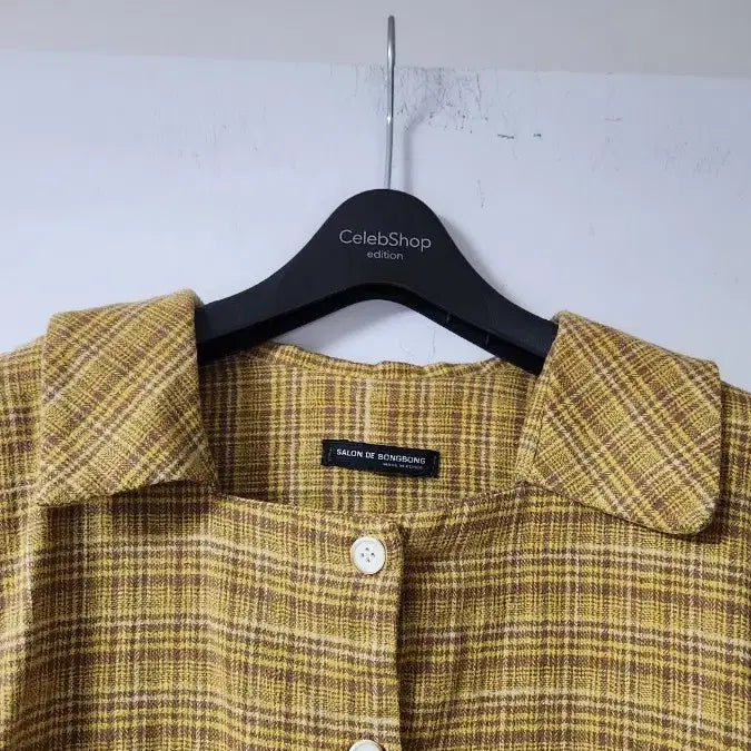 [BUNJANG] Salon de Bone Jong Checkered Short Shirt / 살롱드보네종 체크 숏 셔츠