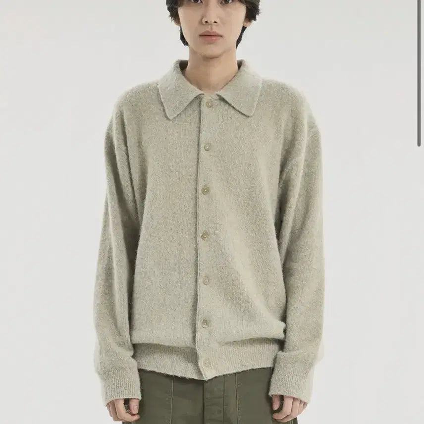 [BUNJANG] Brown Yard Alpaca Cardigan Olive / [5] 브라운야드 알파카 가디건 올리브
