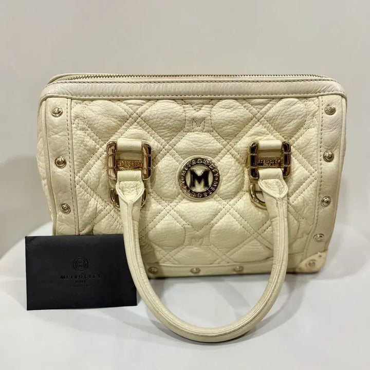 [BUNJANG] Metrocity Quilted Ivory Tote Bag / 메트로시티 퀼팅 아이보리 토트백 가방