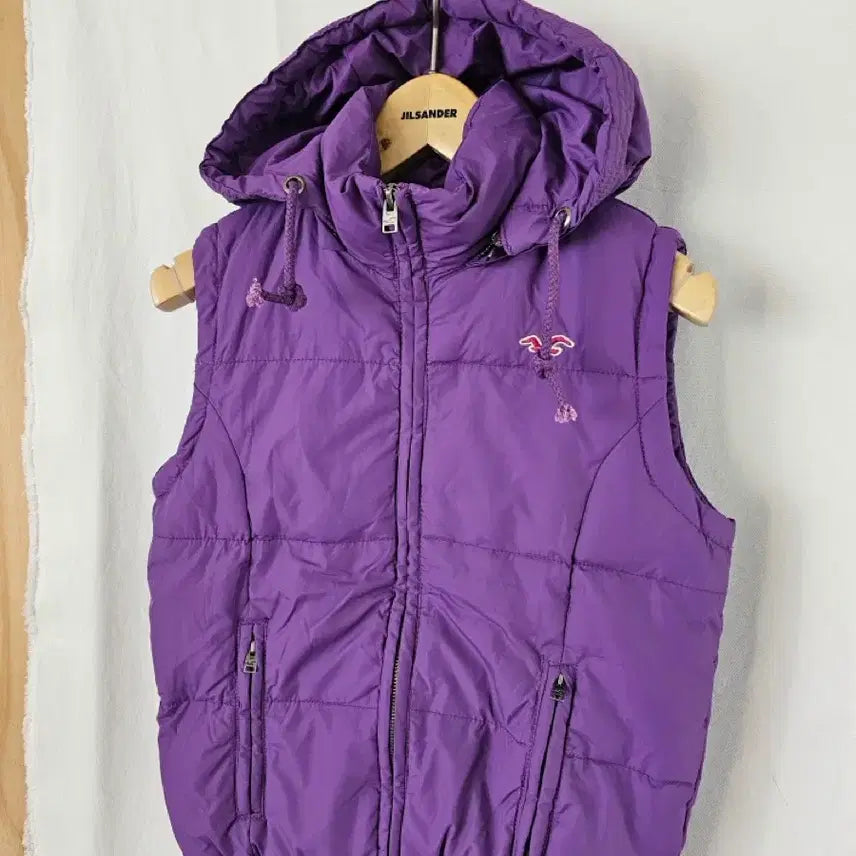[BUNJANG] Hollister Purple Down Padded Vest (M) / 홀리스터 다운 패딩 조끼(보라색)M