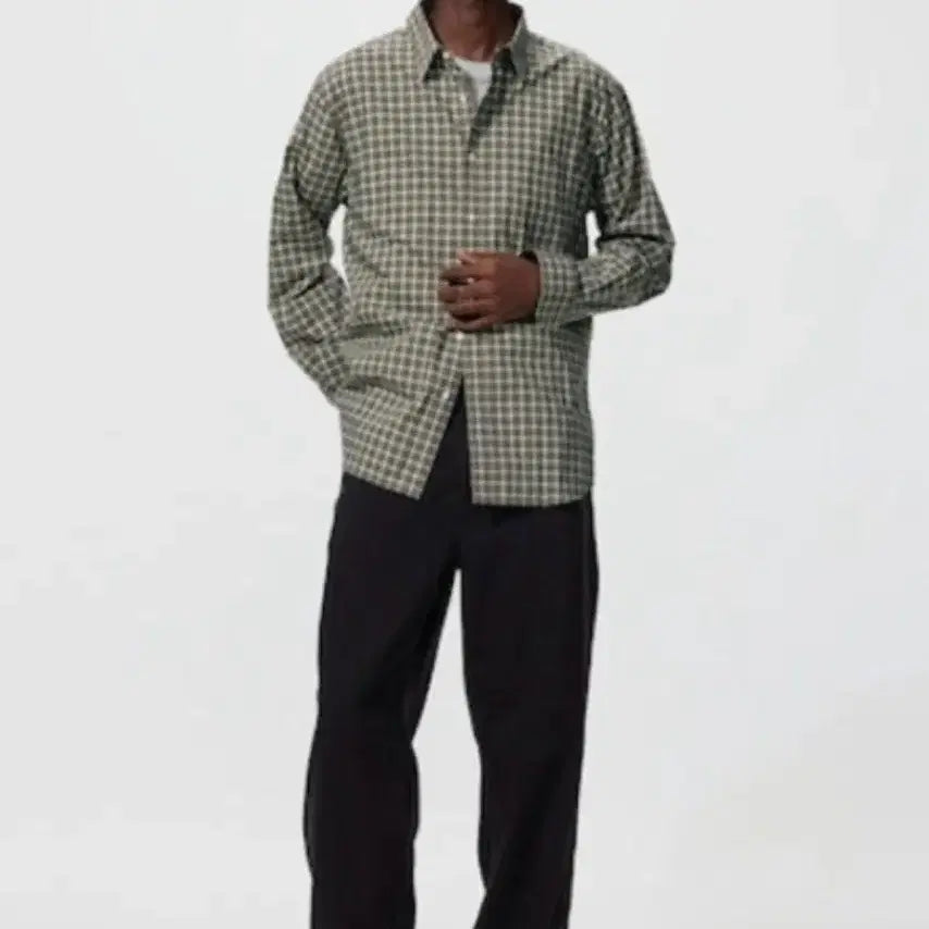 [BUNJANG] Uniqlo Broadcloth Check Shirt Olive / 유니클로 브로드클로스 체크셔츠 올리브 판매
