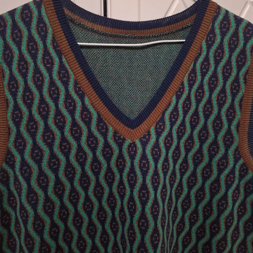[BUNJANG] Magjay Pattern Knit Vest / 매그제이 패턴조끼