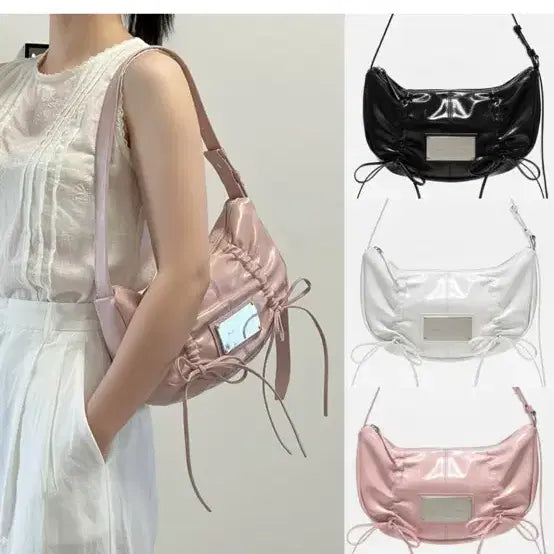 [BUNJANG] Matinkim Half Shirring Ribbon Bag Pink / 마뗑킴 하프셔링 리본백 핑크