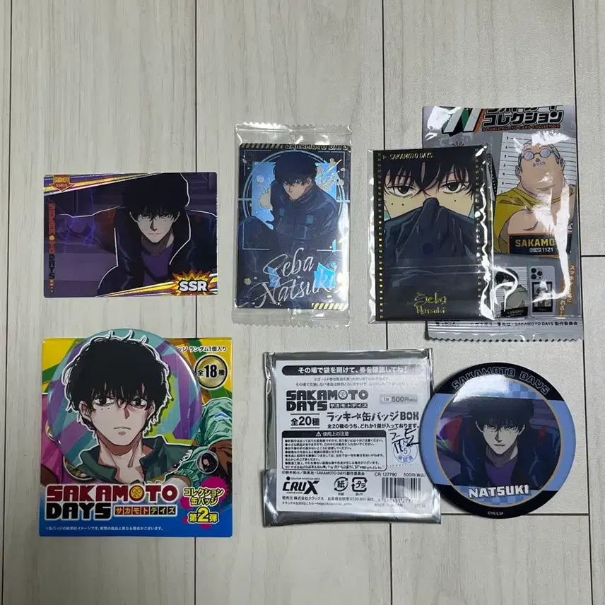 [BUNJANG] Sakamoto Days Seba Natsuki Original Illustration Badge &amp; Wafer Card / 사카모토데이즈 세바 나츠키 원화 캔뱃지 웨하스 카드