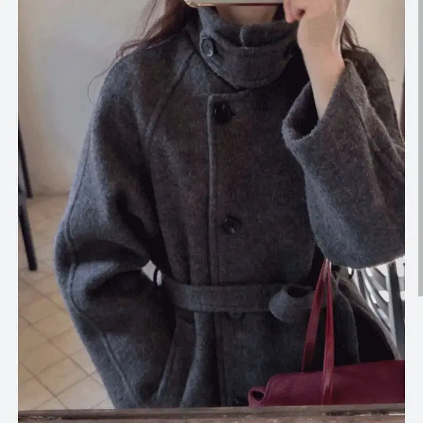 [BUNJANG] Ririn Handmade Quilted Merino Wool Coat Size F (55-66) / (새상품) 리린 자체제작 누빔 메리노울 코트 [size:F(55~66)]