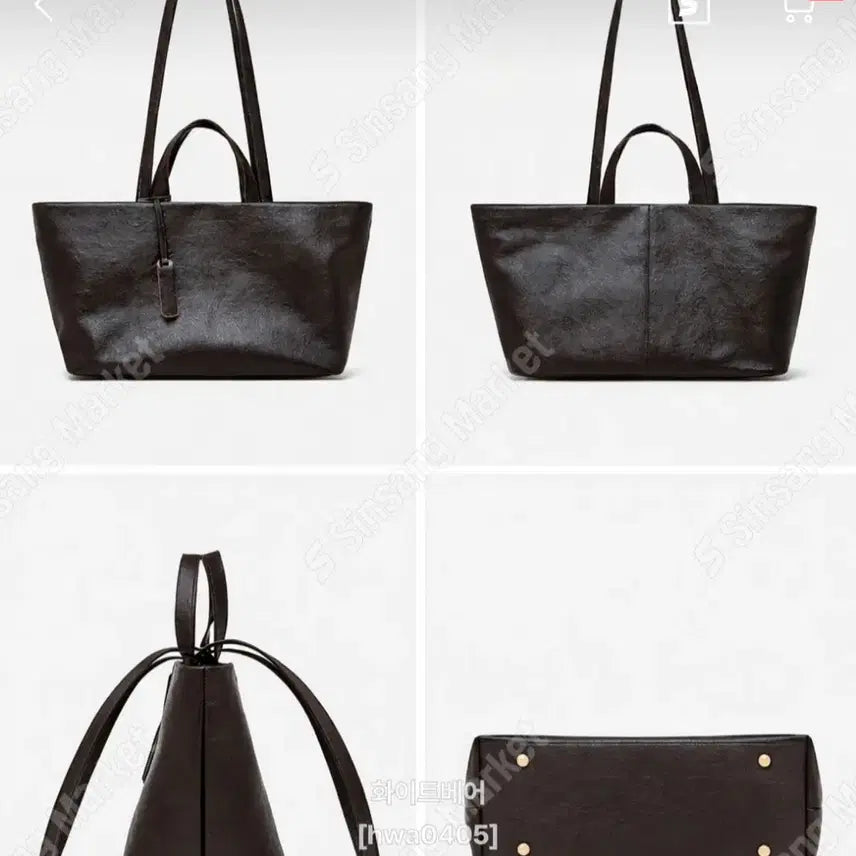 [BUNJANG] Leather Two-Way Tote Bag / 소가죽 투웨이 가방(새상품)