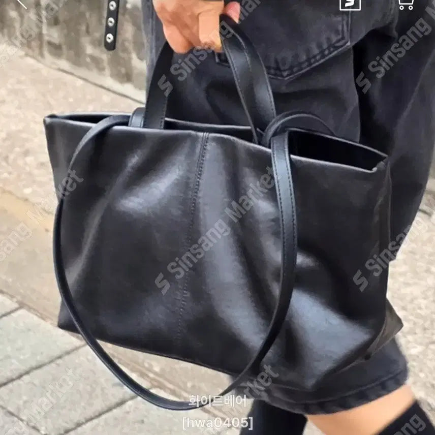 [BUNJANG] Leather Two-Way Tote Bag / 소가죽 투웨이 가방(새상품)