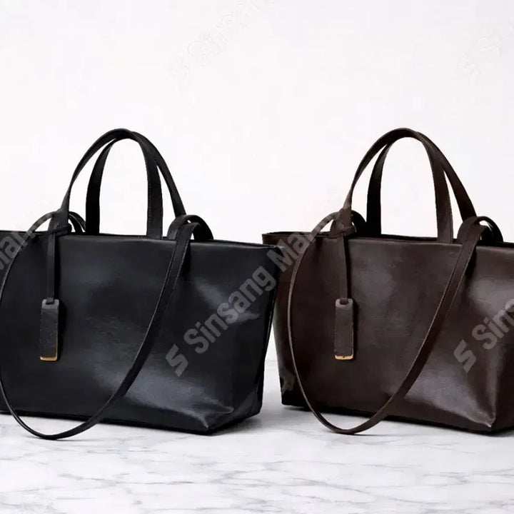 [BUNJANG] Leather Two-Way Tote Bag / 소가죽 투웨이 가방(새상품)