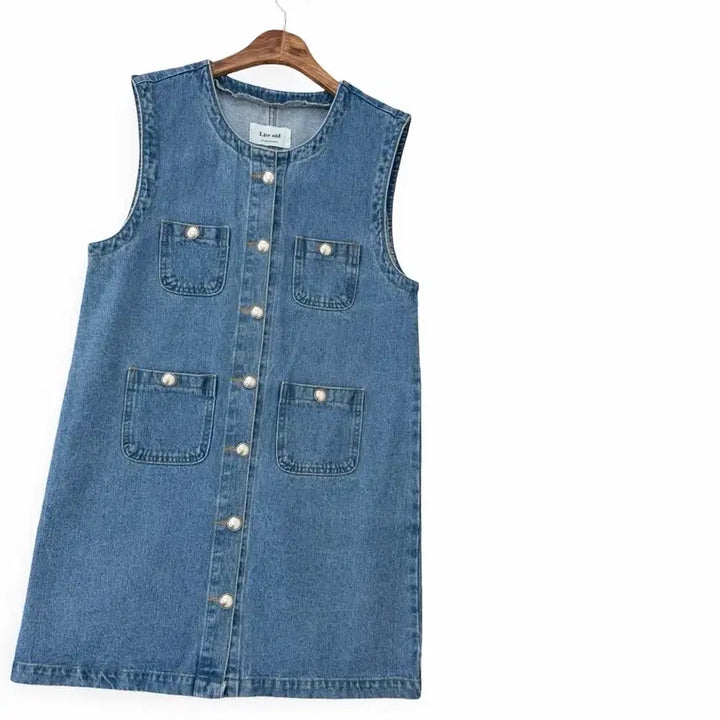 [BUNJANG] Pocket Button Denim Dress / 교신안함)포켓 버튼 데님 원피스