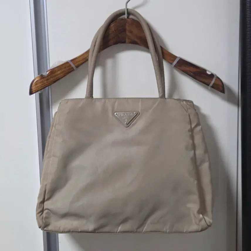 [BUNJANG] Prada Nylon Tote Bag Beige / 프라다 나일론 토트백 베이지