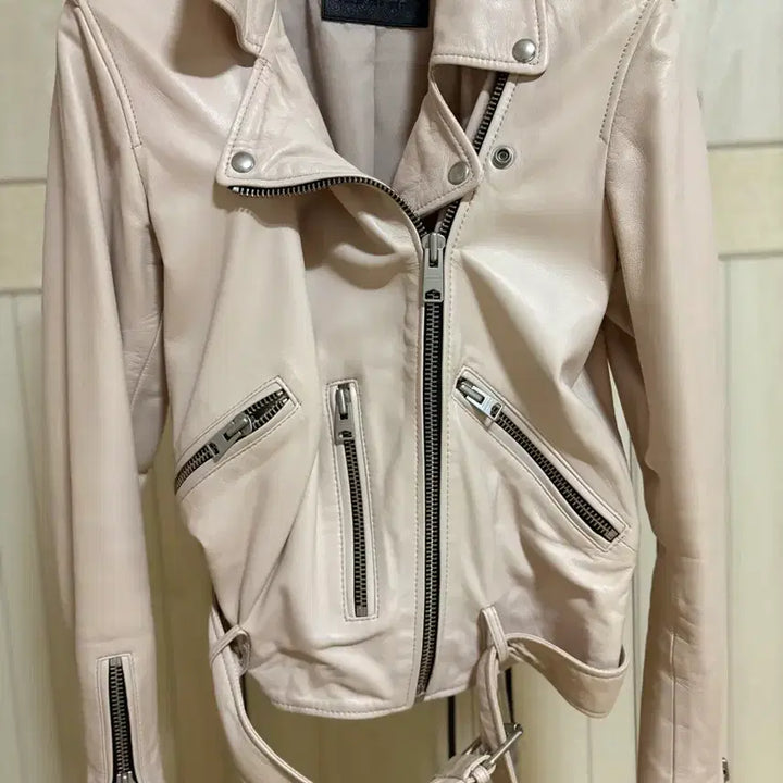 [SOLD OUT] 올세인츠 발펀 베이비핑크 라이더쟈켓 uk10(55)