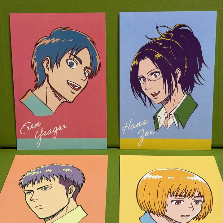 [BUNJANG] Attack on Titan Wit Studio POB Postcard Eren Hanji Jean Armin Set / 진격의 거인 진격거 위트 특전 엽서 에렌 한지 쟝 아르민 4종 세트