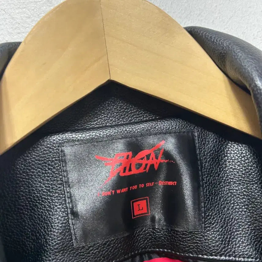 [BUNJANG] Black Leather Rider Jacket L / 블랙 가죽 라이더 자켓 L