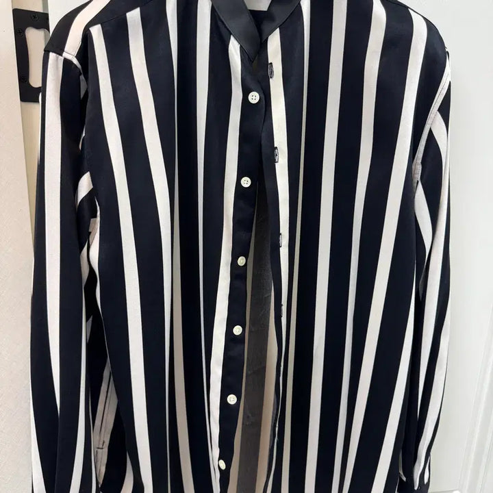[BUNJANG] The Answer Non-Collar Shirt (Semi-Over) - Size 100 / 디앤써 논카라 셔츠 세미오버 100 사이즈