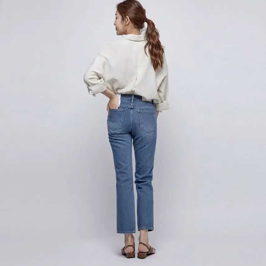 [BUNJANG] The Chomy PVC Crop Denim Pants / 더춈미 pvcs 크롭 데님 새상품