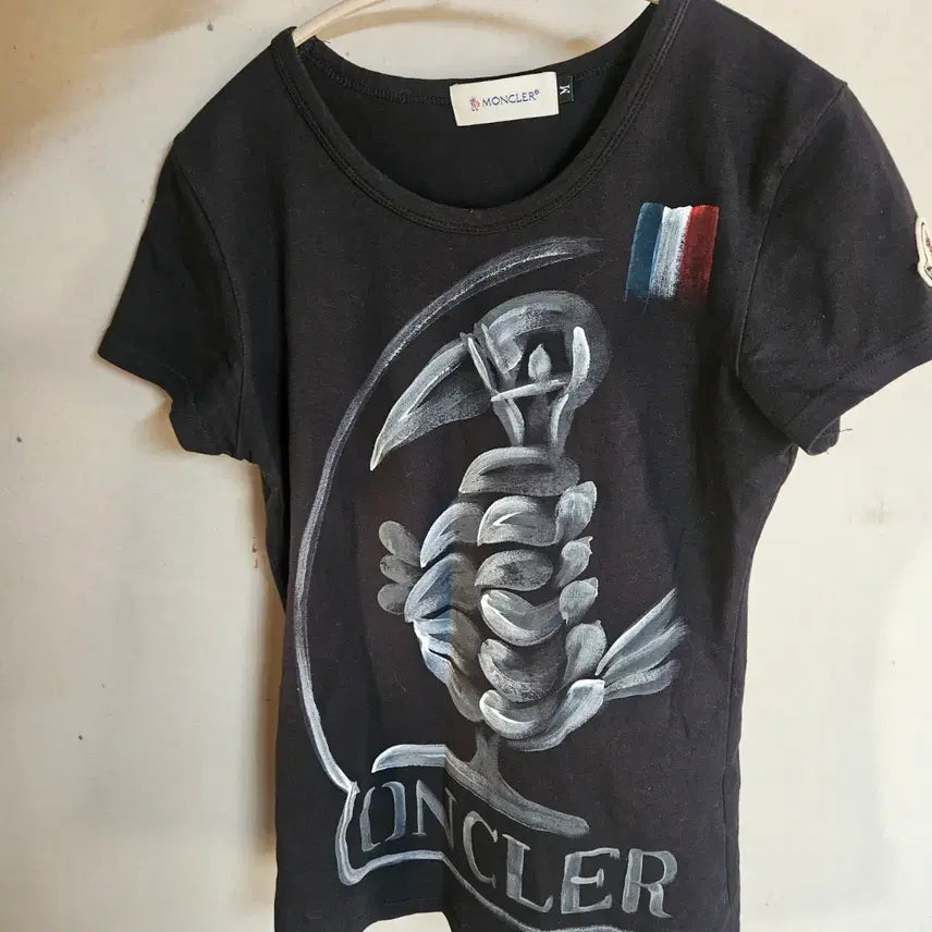 [BUNJANG] Moncler Black Printed Short Sleeve T-shirt / 몽클레어 블랙 프린팅 반팔 티셔츠  (정품)
