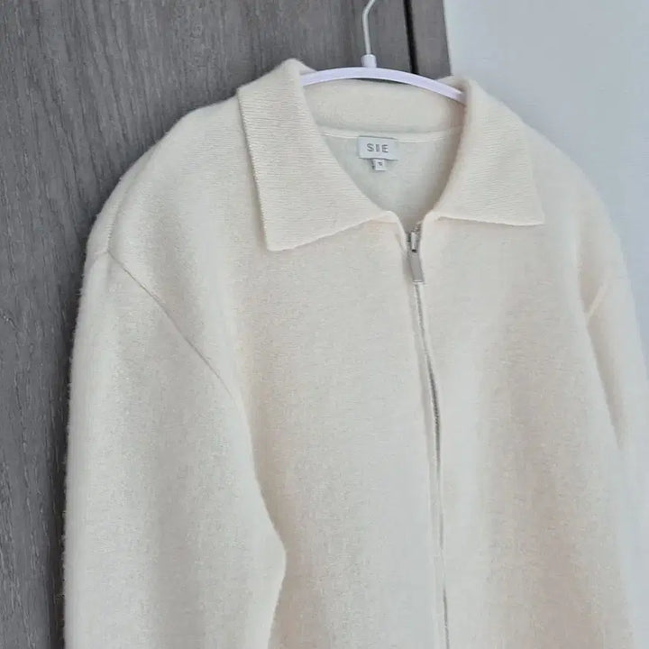 [BUNJANG] SIE Ivory Cashmere Zip-up Cardigan / 시에 SIE 아이보리 캐시미어 집업 가디건