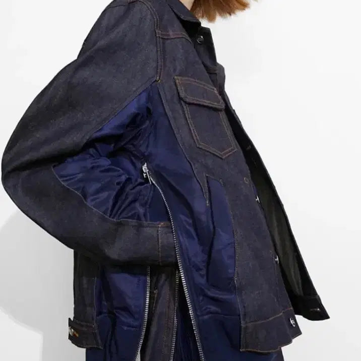 [BUNJANG] Sacai x A.P.C. Collaboration Denim Hybrid Jacket &amp; Pleated Skirt Set / [새상품] 사카이 x A.P.C. 콜라보 데님 자켓 &amp; 스커트 셋