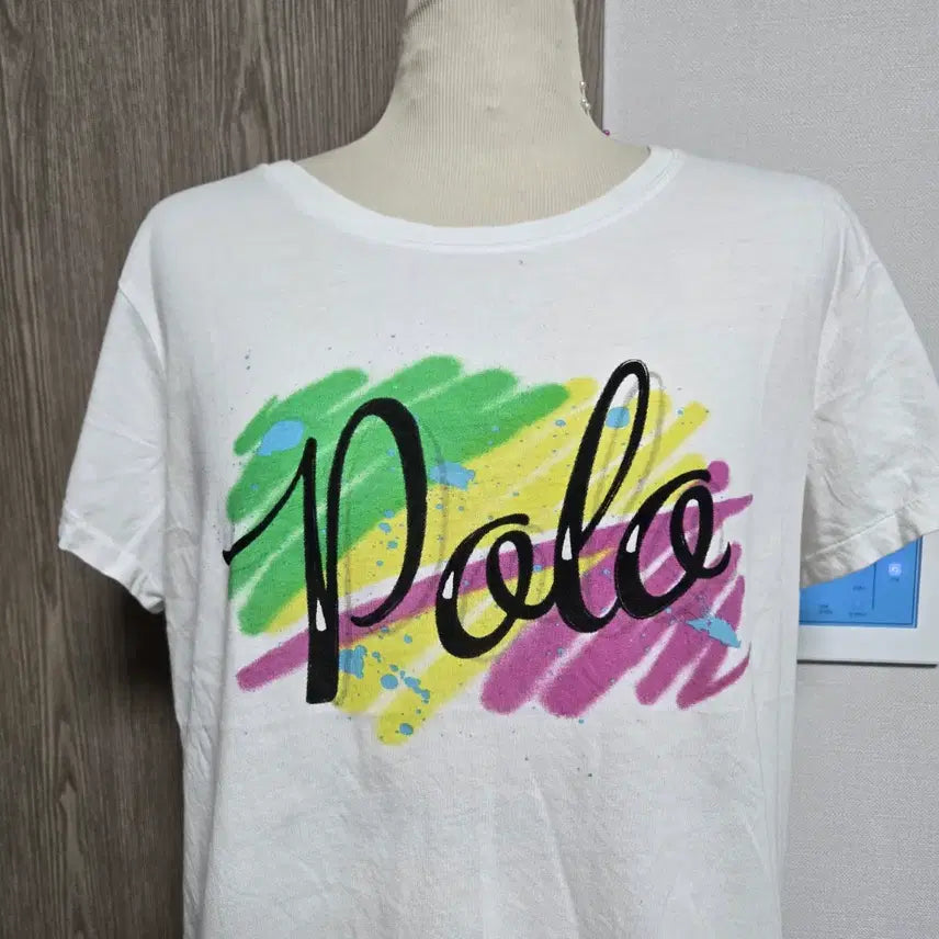 [BUNJANG] Polo Ralph Lauren White Printed Short Sleeve T-shirt / 폴로 랄프로렌 정품  화이트 프린팅 반팔 티셔츠 m