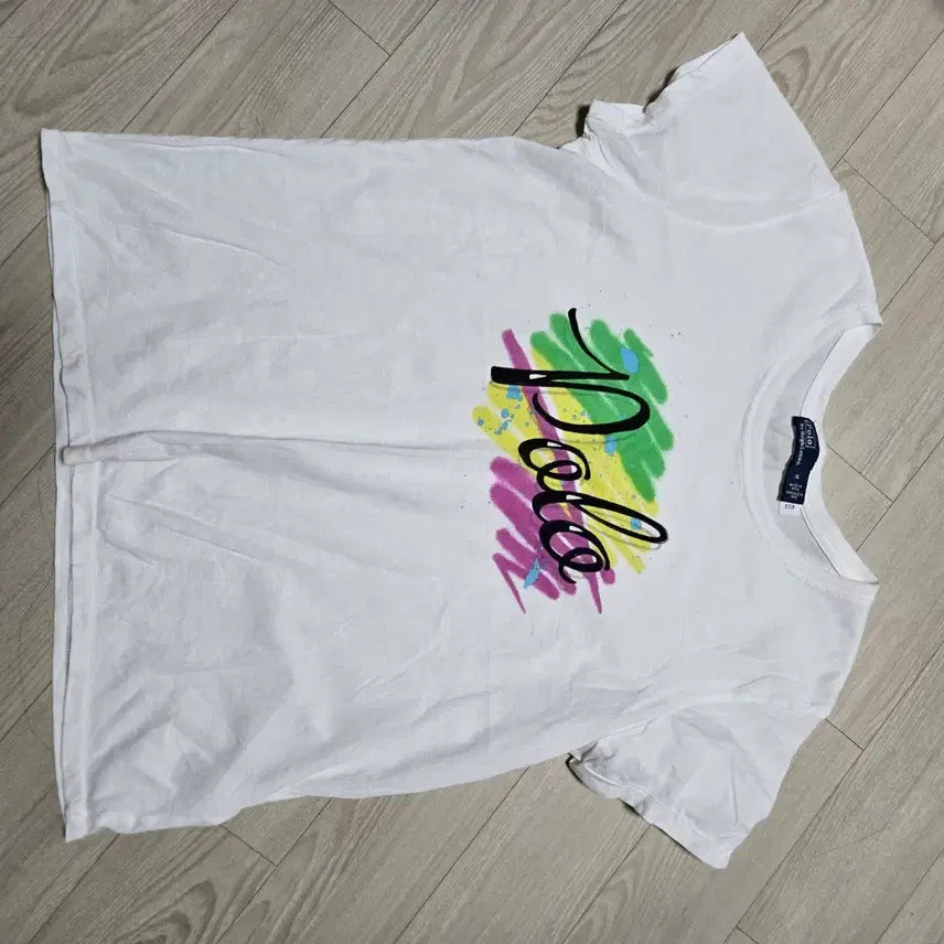 [BUNJANG] Polo Ralph Lauren White Printed Short Sleeve T-shirt / 폴로 랄프로렌 정품  화이트 프린팅 반팔 티셔츠 m