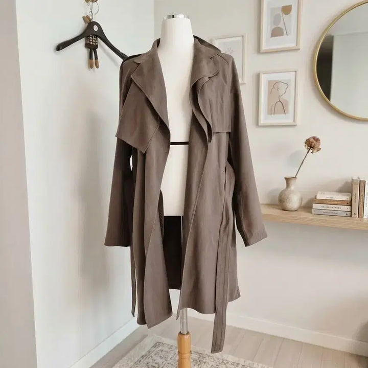 [BUNJANG] ZOOC Brown Trench Coat (Size 55) / [ZOOC] 고급스러운 톤다운 브라운 트렌치코트 (사이즈 55)