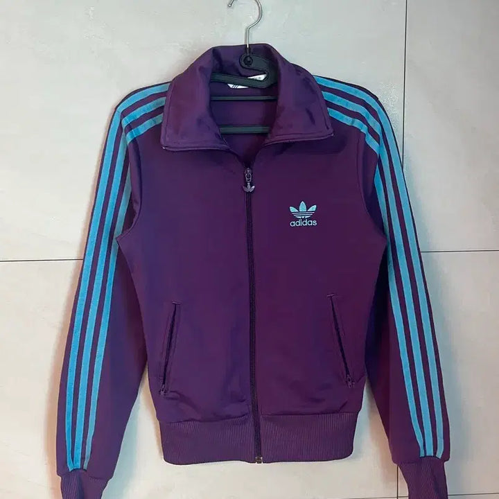 [BUNJANG] Adidas Firebird Back Logo Jersey Purple Mint / 아디다스 파이어버드 백로고 퍼플 민트 보라 져지 (90)