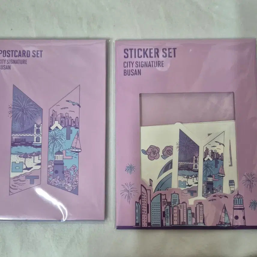 [BUNJANG] BTS Busan City Signature Postcard and Sticker Set / (미개봉)BTS 시티 시그니처 부산 엽서, 스티커 세트