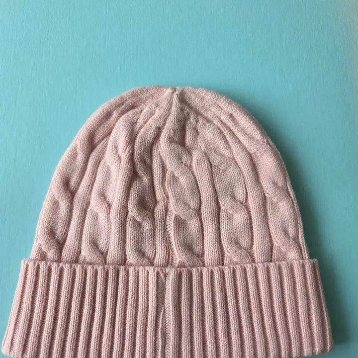 [BUNJANG] Polo Ralph Lauren Cable Knit Beanie - Pink / 폴로 랄프로렌 케이블 니트 비니 핑크색