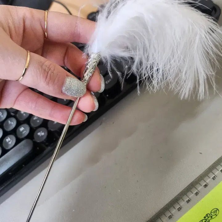 [BUNJANG] Silver Feather Hairpin / 은색 깃털 비녀