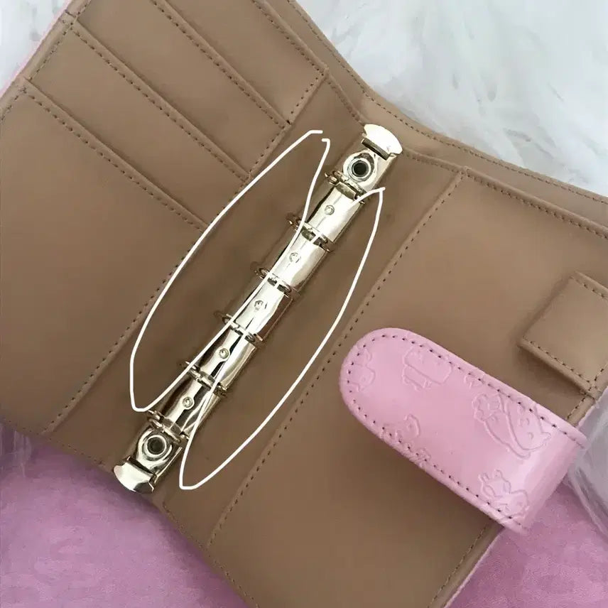 [BUNJANG] Classic Diary Heisei Pink Wallet-Type Leather Diary 6-Hole / 고전다이어리 헤이세이 핑크 지갑형 가죽 다이어리 6공