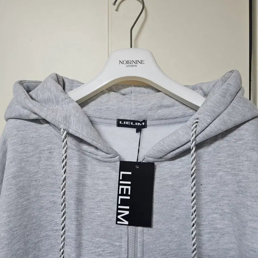 [BUNJANG] Oversized Semi-Crop Two-Way Zipper Hoodie Zip-Up (Melange Grey) / [새상품] 오버핏 세미크롭 투웨이 지퍼 후드집업(멜란지그레이) 정가 4.