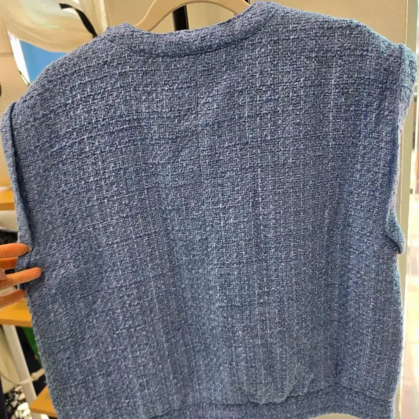 [BUNJANG] Tweed Blue Vest / 트위드 블루 조끼 베스트 F