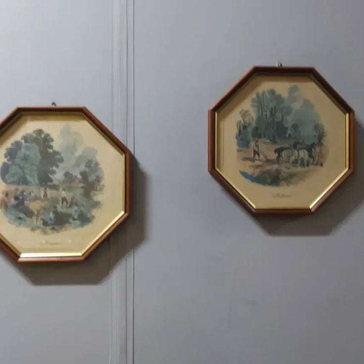 [BUNJANG] Italian Vintage Wood Frame Set (Octagonal) / 이태리 빈티지 액자  세트