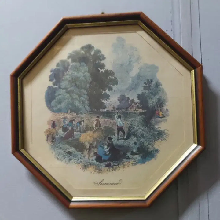[BUNJANG] Italian Vintage Wood Frame Set (Octagonal) / 이태리 빈티지 액자  세트