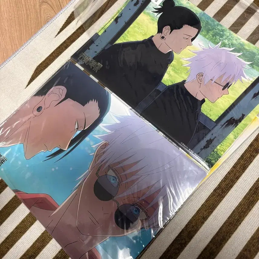 [BUNJANG] Jujutsu Kaisen Gojo &amp; Geto Scene Illustration Double-Sided Clear File Set (2 Pieces, Sealed) / 미개봉) 주술회전 회옥옥절 고죠 게토 장면 일러스트 클리어파일 2개세트