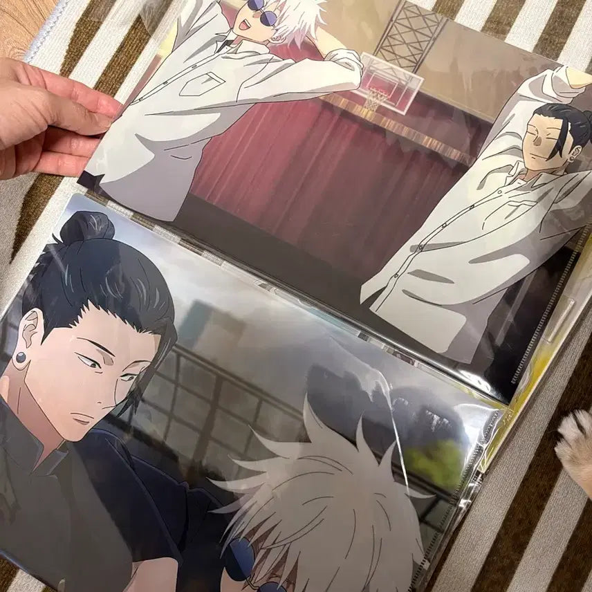 [BUNJANG] Jujutsu Kaisen Gojo &amp; Geto Scene Illustration Double-Sided Clear File Set (2 Pieces, Sealed) / 미개봉) 주술회전 회옥옥절 고죠 게토 장면 일러스트 클리어파일 2개세트